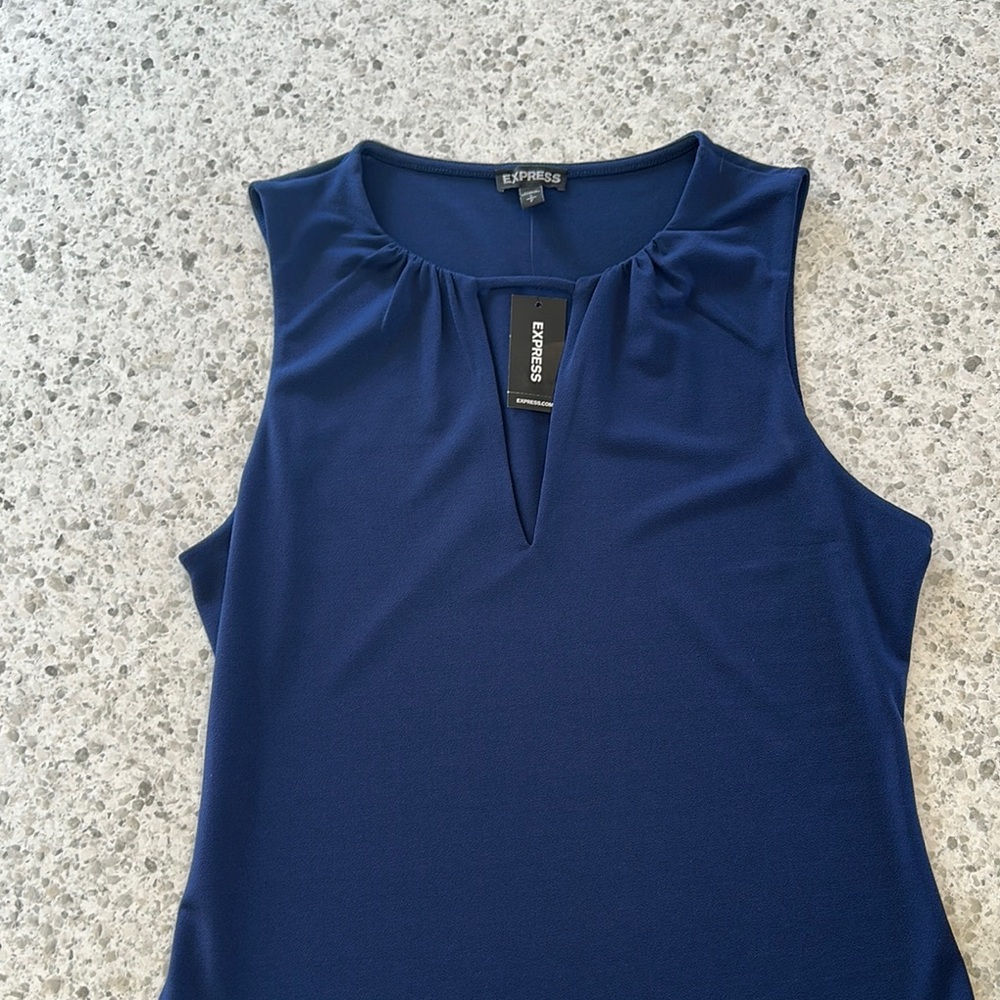 Express Women's Blue Sleeveless Top